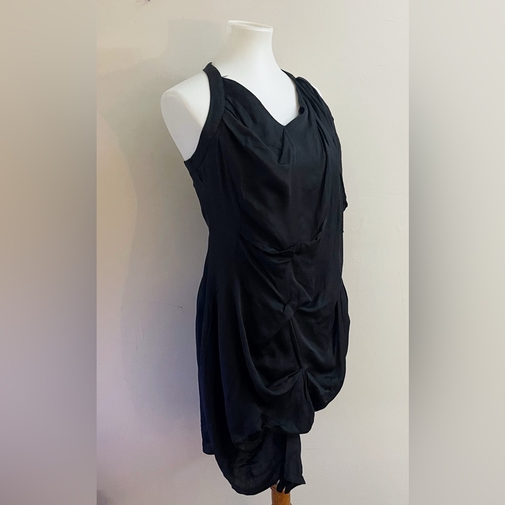 TOV Holy Black Ruched Mini Dress Party LBD Office Holiday - Picture 4 of 4